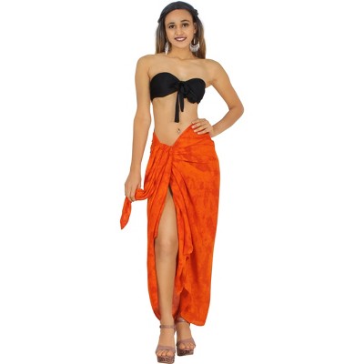 LA LEELA Women's Beachwear Beach Wrap Swimwear Cover Up Bathing suit Sarong One Size Maroon Tie Dye