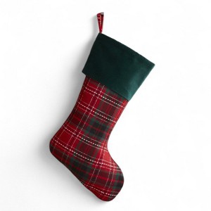 FIONECA Personalization Mall Holiday Plaid Christmas Stocking - 1 of 1