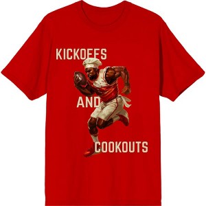 Kickoffs & Cookouts American Football Adult Crew Neck Short Sleeve Tee - 1 of 2