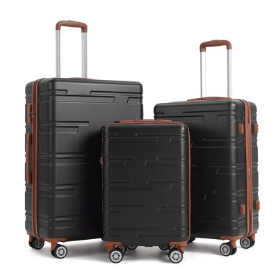 Luggage Expandable Suitcase 3 Piece Set, Luggage Set of 3 Piece Suitcase with Spinner Wheels, Hardshell 3 Piece Set