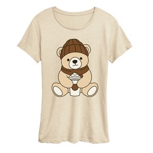 Women's - Instant Message - Coffee Bear Short Sleeve Graphic T-Shirt - 1 of 4