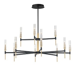 Maxim Lighting Flambeau 12 - Light Chandelier in  Black/Antique Brass - 1 of 3