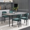 Set of 2 Mid-Century Modern Upholstered Dining Chairs,Armless Kitchen Chairs with Metal Legs & Curved Back-The Pop Home - 3 of 4