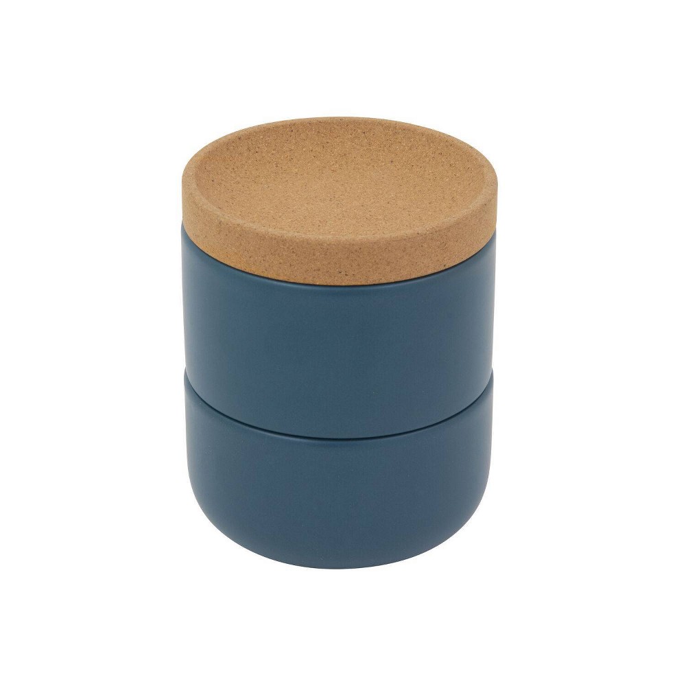 Kamenstein Ceramic and Cork Salt and Pepper Cellar Teal