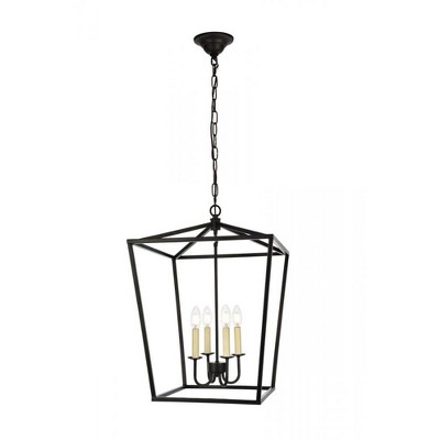 Elegant Lighting Maddox Collection Pendant D17 H24.25 Lt:4 Black Finish