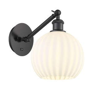 White Venetian - 1 Light Arm Adjusts Up and Down Wall Sconce In Modern Style-10 Inches Tall and 8 Inches Wide - 1 of 1
