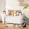 VEVOR Wooden Toy Chest for Kids, Toddler Toy Storage Box with Flip-Top Lid and Safety Hinge, 32.68 x 17.91 x 24.02" Large Kids Storage Bench, White - 2 of 4