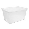 58 Quart Storage Box, Clear Plastic Storage Bin with Snap-on Lid, White - 3 of 4