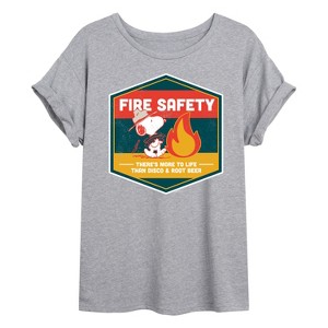 Women's - Peanuts - Fire Safety Oversized Graphic T-Shirt - 1 of 4