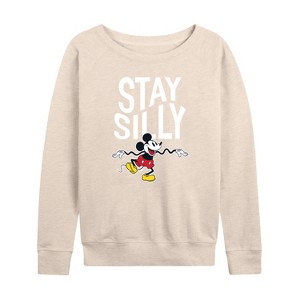 Women's - Disney - Stay Silly Lightweight French Terry Wide Neck Long Sleeve Shirt - 1 of 4