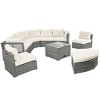 Maggift Rattan Patio Seating Set, Rattan Sectional Furniture Set with Cushions and Center Table for Patio, Lawn, Backyard, Pool, Beige, - 2 of 4