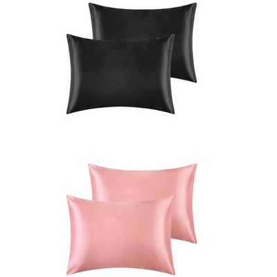 Unique Bargains Hair and Skin Envelope Closure Breathable Satin Pillowcase 4 Pcs