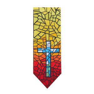Jacob Alexander Men's Holy Cross Mosaic Necktie - Yellow - 1 of 4