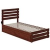 AFI Furnishings Oxford Twin Extra Long Bed with Footboard and USB Turbo Charger with Twin Extra Long Trundle in Walnut - 3 of 4