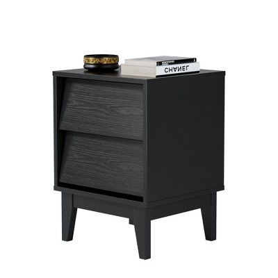 NicBex 14.6 inch Wide Nightstand with 2 Drawers,2 Set Side Table with Bevel Design and Hidden Drawer Pulls,Bedside Table for Bedroom,Living Room