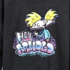 Women's - Hey Arnold! - Airbrush Arnold Lightweight French Terry Wide Neck Long Sleeve Shirt - 2 of 4