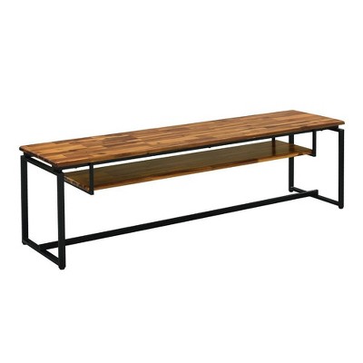Jurgen 67" Black Metal and Weathered Oak TV Stand