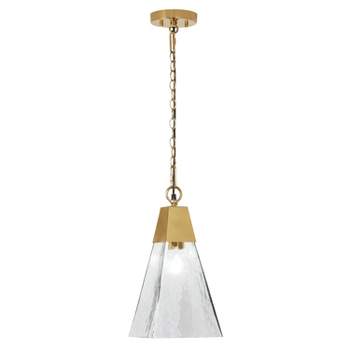 River of Goods 8" Colta Textured Clear Glass Cone Shaped Pendant Light