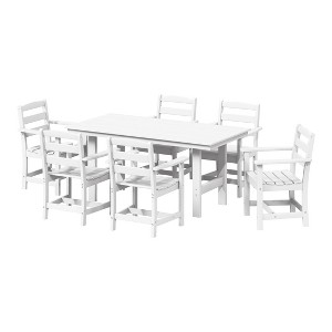 WestinTrends Ashore 7-Piece HDPE Outdoor Rectangular Patio Dining Table Set - 1 of 4