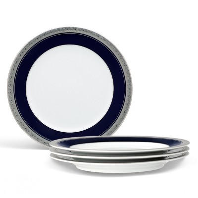 Noritake Crestwood Cobalt Platinum Set of 4 Salad/Dessert Plates