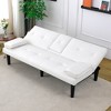 KTMBDW 67-inch Futon Sofa Bed Modern Folding Futon Set Convertible Recliner Lounge for Living Room with 2 Cup Holders, Removable Armrests - 4 of 4