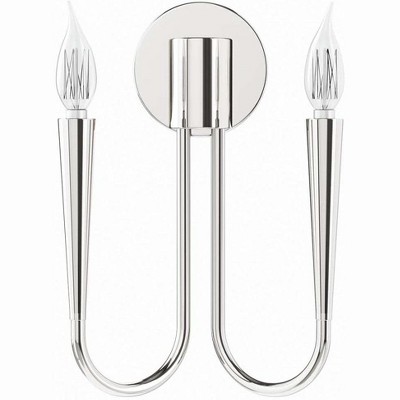 Polished Nickel Modern 2-Light Wall Sconce