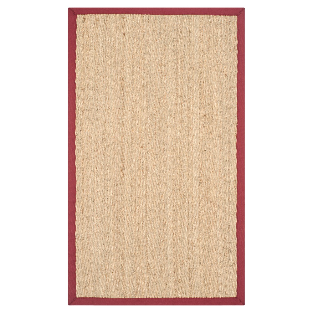 Natural Fiber Rug - Natural/Red - (2'6inx4') - Safavieh