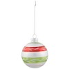 Northlight Glitter Striped Glass Christmas Ornaments - 2.75" (55 mm) - Silver, Red and Green - 9ct - 3 of 4