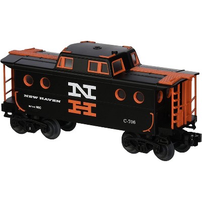 Bachmann Trains 47714 O Scale 1:48 New Haven Porthole N5C Caboose with Roof Walk and Blackened Machined Metal Wheels Model Train, Black