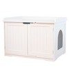 30" Litter Box Shell Hidden Litter Box Furniture Cabinet Wooden Cat Litter Cabinet Indoor Cat Washroom Home Decorative - 4 of 4