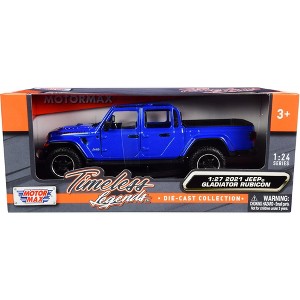 2021 Jeep Gladiator Rubicon (Open Top) Pickup Truck Blue 1/24-1/27 Diecast Model Car by Motormax - 1 of 3
