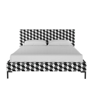 California King Daisy Platform Bed Shaded Block Gray - Cloth & Co.
