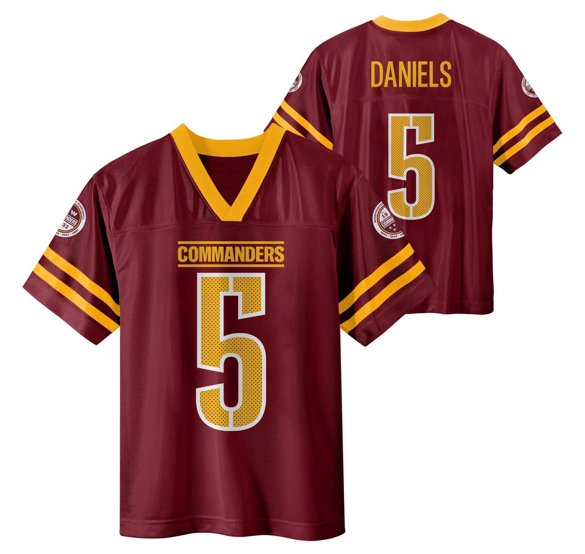 NFL Washington Commanders Jayden Daniels Boys' Short Sleeve Jersey - L