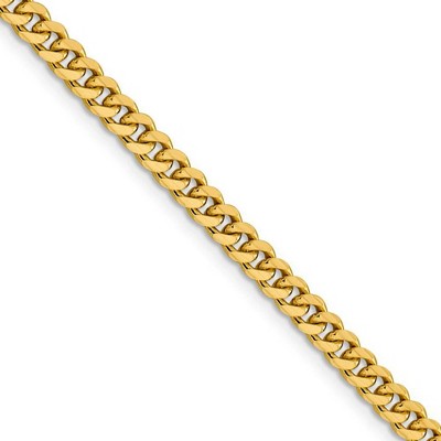 Black Bow Jewelry 4.25mm 14K Yellow Gold Solid Miami Cuban (Curb) Chain Necklace