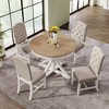 Whisen Retro Style Dining Table Set with Extendable Table and 4 Upholstered Chairs - 2 of 4