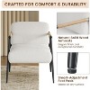 Modern Decorative Chair, Metal Frame and Wooden Armrests, Soft-padded Reading Chair for Bedrooms and Living Rooms, Ergonomic, White Single - 4 of 4