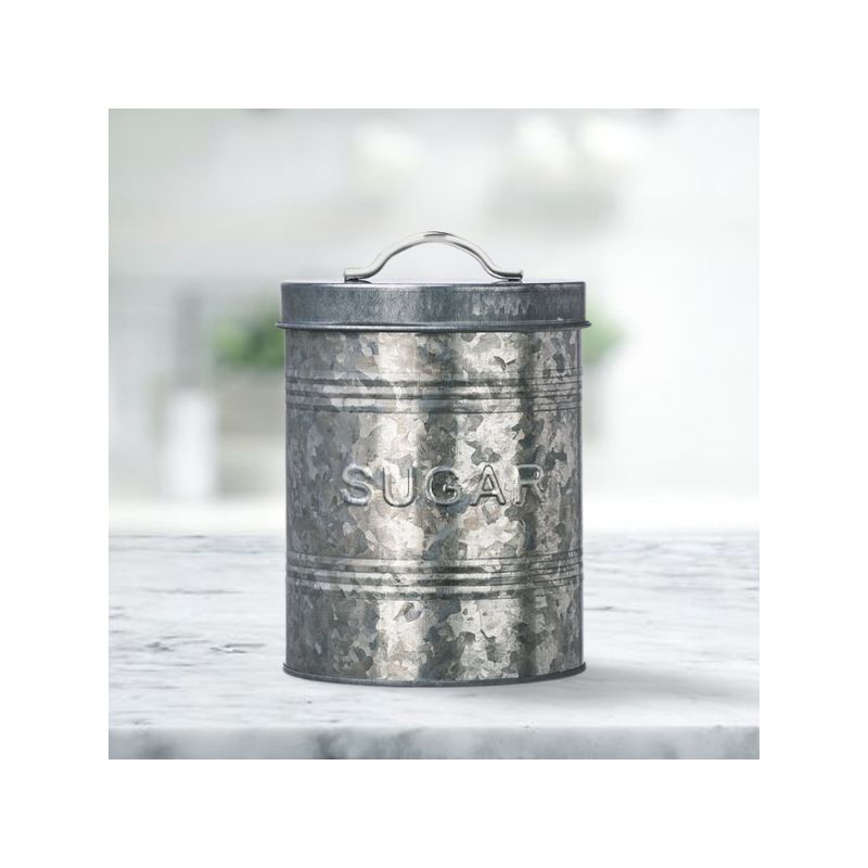 Amici Home Rustic Kitchen Collection Galvanized Metal Storage Canister, Food Safe, 76-ounces, 4 of 7