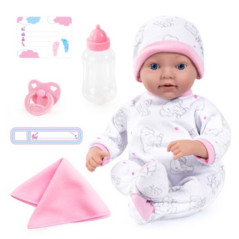 Reborn 15 Baby Doll Set in White Pink Elephant