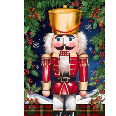 Briarwood Lane Christmas House Flag 40x28 For Outdoor Wooden Nutcracker For Christmas House Flag