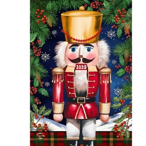 Briarwood Lane Christmas House Flag 40x28 For Outdoor Wooden Nutcracker For Christmas House Flag - 1 of 4
