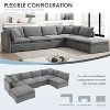 Whisen 125.5" Modular 6-Seat Sectional Sofa with Movable Ottoman Wide Seat Chenille Fabric Free Combination for Living Room Apartment - 3 of 4