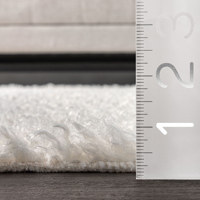 Soft Shaggy 5' x 8' White Synthetic Sheepskin Washable Rug