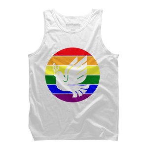Design By CreativeHT Humans Dove Olive Branch Rainbow Pride By CreativeHT Tank Top - 1 of 2
