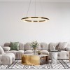 LNC Macrobotrys 1-Lights 23.6" Modern  Luxury Circle Crystal Integrated LED Chandelier, Gold/Black - 4 of 4