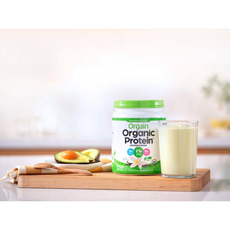 Orgain Organic Vegan Plant Based Protein Powder - Vanilla Bean - 16.32oz, 4 of 12