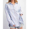 Women's STRIPE BUTTON DOWN SHIRT - PLUS - Easel - 2 of 4