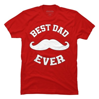 Men's Design By Humans Best Dad Ever Mustache By sukhendu12 T-Shirt