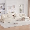 TIRAMISUBEST Sectional Sofa with Movable Ottoman, Oversized Chenille Couch with Cup Holder, Charger and Hidden Storage - 2 of 4