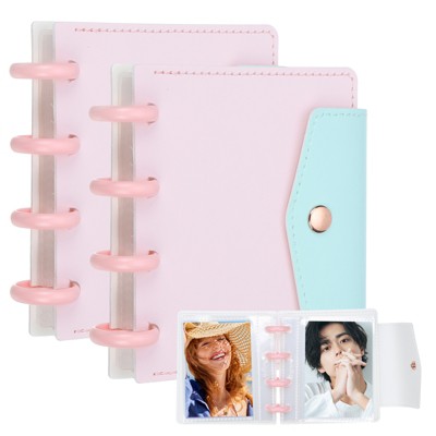 Unique Bargains Detachable Kpop Binder Button Design Photocard Holder Book 2 Pcs