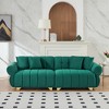 89"3 Seater Flannel Sofa Couch with metal feet and 4 throw pillows,Cozy Living Room Sectional Sofa Couch for Home Apartment Office - 4 of 4